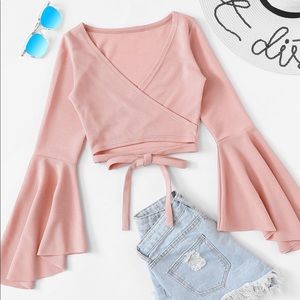 Pink Wrap Crop Top